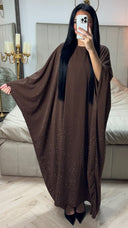 Oversized Diamond Butterfly Abaya Inside Tie Belt