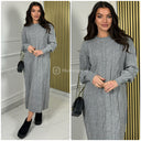 Oversized Fully Cable Round Neck Dress 700