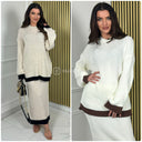 Oversized Knitwear Skirt Set Line Detail