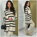 Oversized Long Top Stripes Set CLD-702