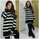 Oversized Long Top Stripes Set CLD-702