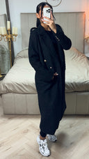 Oversized Military Teddy Jacket Golden Buttons