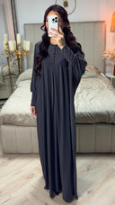 Oversized Pocets Abaya Button Detail