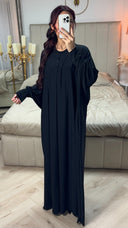 Oversized Pocets Abaya Button Detail