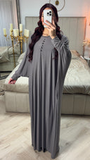 Oversized Pocets Abaya Button Detail