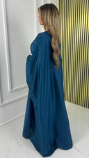 Oversized Satin Dress Flower Brooch Detail