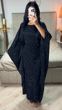 Oversized Strass Butterfly Abaya Inside Tie Belt