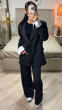 Oversized Stripes Blazer + Pantalon White Sleeve + Taille Detail