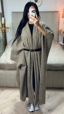 Oversized Teddy Maxi Belt Poncho