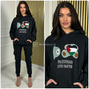 Palestinian Lives Matter Teddy Embroidery Hoodie Cargo Tracksuit