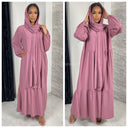 Pleated Headscarf Abaya Oversized