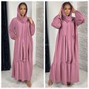Pleated Headscarf Abaya Oversized
