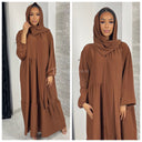 Pleated Headscarf Abaya Oversized