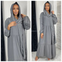 Pleated Headscarf Abaya Oversized