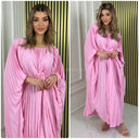 Pleated Oversized Wrap Detail Dress