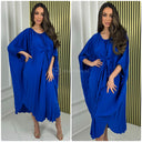 Pleated Oversized Wrap Detail Dress