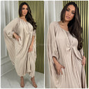 Pleated Oversized Wrap Detail Dress