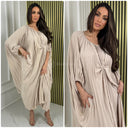 Pleated Oversized Wrap Detail Dress