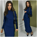 Pleated Taille Detail Glossy Dress