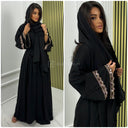 Premium Quality Kimono+Dress+Headscarf+Tie Belt Set Sleeve Detail