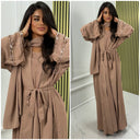 Premium Quality Kimono+Dress+Headscarf+Tie Belt Set Sleeve Detail