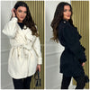 Premium Quality Thick Tie Belt Jacket Military Buttons