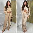 2psc Wide Legs Set Premium Stripe 3D Material