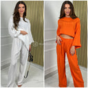 2psc Wide Legs Set Premium Stripe 3D Material