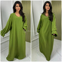 Ruffle Sleeve Basic Oversized Maxi Dress