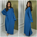 Ruffle Sleeve Basic Oversized Maxi Dress