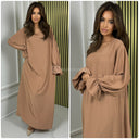 Ruffle Sleeve Basic Oversized Maxi Dress
