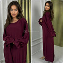 Ruffle Sleeve Basic Oversized Maxi Dress