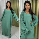 Ruffle Sleeve Basic Oversized Maxi Dress