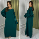 Ruffle Sleeve Basic Oversized Maxi Dress