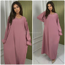 Ruffle Sleeve Basic Oversized Maxi Dress