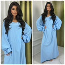 Ruffle Sleeve Basic Oversized Maxi Dress