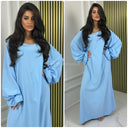 Ruffle Sleeve Basic Oversized Maxi Dress