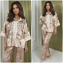 Satin Blouse Print Summer Set