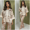 Satin Blouse Print Summer Set