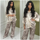 Satin Blouse Print Summer Set