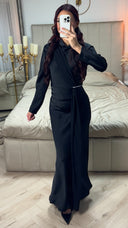 Satin Dress Integrated Shawl Silver Holder