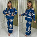 Satin Print 2pcs Blouse Set
