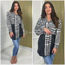 Shacket Buttons Famous Print And Leather