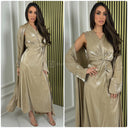 Shiny 2pcs Sleeveless Wrapped Dress + Kimono