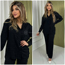 Special Material Y Blouse Wide Leg Set