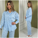 Special Material Y Blouse Wide Leg Set