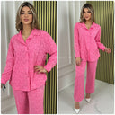 Special Material Y Blouse Wide Leg Set