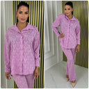 Special Material Y Blouse Wide Leg Set