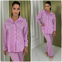 Special Material Y Blouse Wide Leg Set