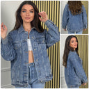 Supreme Quality Denim Jacket Strass Diamonds F106